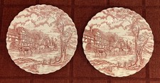 2 Vintage Myott Royal Mail Pink Dinner Plates 26.5cm