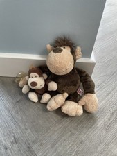 Set Of Two Monkey Teddies One With Suction Hands.