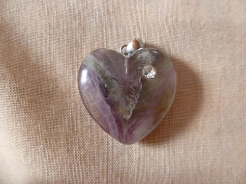 Fluorite heart pendant