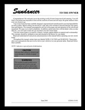 2001 Winnebago Sundancer Motor Home Owners Manual User Guide Coil Bound