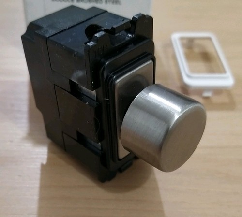 Brushed steel dimmer - steel, grid