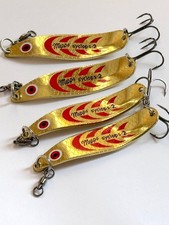 4x set of Mepps Syclops Spoon Lures – Size 2, 17g, Gold / Made in France