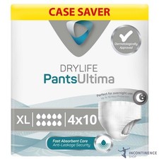 4x Drylife Unisex Incontinence Pants Ultima - Extra Large - Pack of 10 - 3000ml