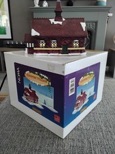 Vintage Christmas Porcelain Light Up House - Village Hall Xmas Ornament NOMA