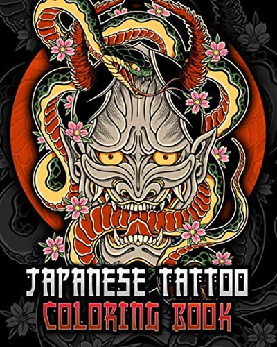 Japanese tattoo coloring - coloring, book