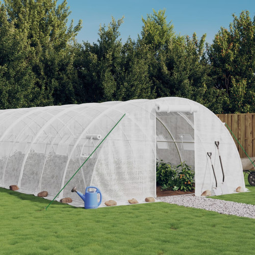 Greenhouse 6x4x2m white - white, pe