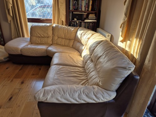 Leather corner sofa approx - sofa, x