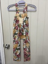 Girls Vintage Floral Dungarees / Jumpsuit From Dolly Wears Age 4-5 Years