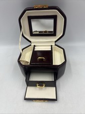 Dulwich Designs Leather Jewellery Mini Box With Gold Key &Mirror New