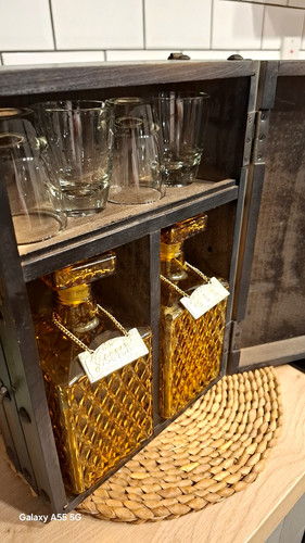 Amber glass liquor decanter - liquor,