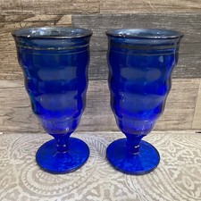 Cobalt Blue Footed Glasses Set