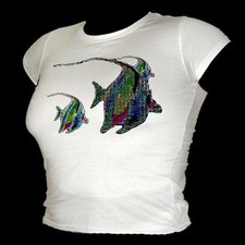 Moorish Idol tropical fish scuba diving OCEAN REEF FISH T-shirt ladies all sizes