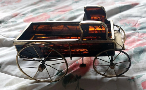 Vintage amber stained glass - amber,