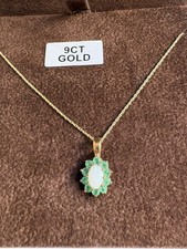 9ct Yellow Gold Opal & Emerald