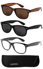 Bifocal Reading Glasses & Sunglasses With Case Retro Mens Womens