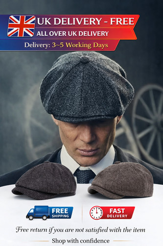Flat cap with peak - with, 'shelby'