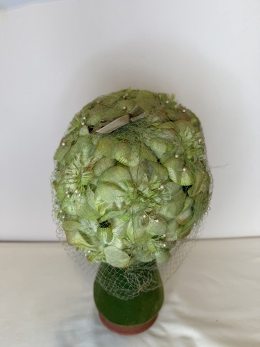 Vintage green floral mesh - vintage, net
