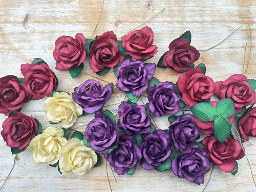 24x large 50mm paper roses - large,
