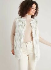 TU Ladies Black/Cream Faux Fur Gilet, Coat Size S, M, L, XL