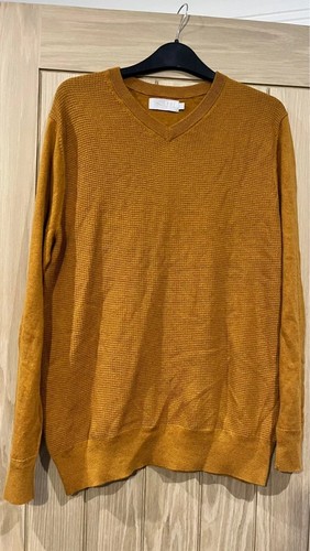 Men mustard yellow neck - yellow, v-neck