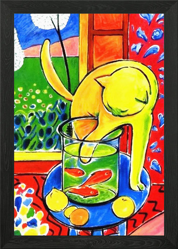 Matisse cat and red fishes - and,