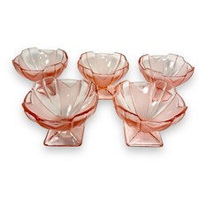 Vintage Art Deco Peach Glass