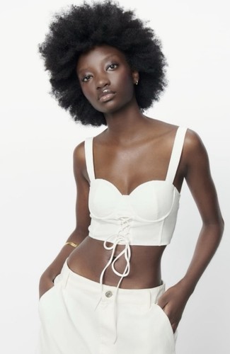 Zara white solid - zara, lace-up