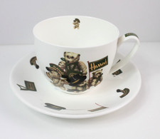 Harrods Knightsbridge London large bone china cup and saucer 1 pint  (1003)*