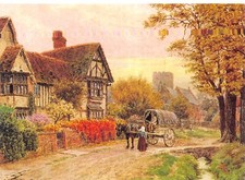 TOPIGRAPHICAL POSTCARD STEVENTON OXFORDSHIRE CONTINENTAL SIZE G + VERY G