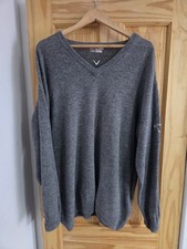 Callaway Sport Golf Lambwool Knit Sweater Men's XL Grey Wool V-Neck Pullover