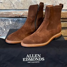 Allen Edmonds Tompkins Ankle Zip Boot in Snuff Brown Suede
