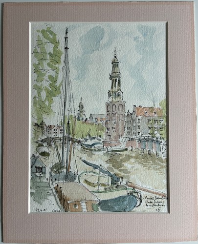 Original watercolour amsterdam - watercolour,