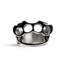 Stainless Steel Polished Knuckle Duster Biker Ring