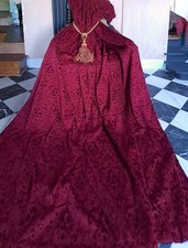 Vintage Chenille Damask Burgundy SINGLE DOOR Curtain L90" 228cm W60" 152cms. 