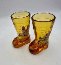 2 x Amber Shot Glass's  Boot