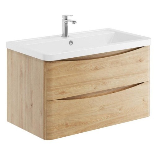 Davos oak wall hung vanity - oak,