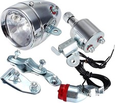 12V 6W Bicycle Motorized Bike Friction generator Dynamo Headlight Tail Light Kit