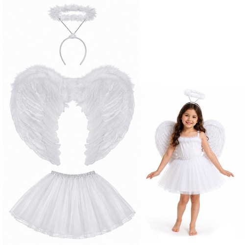 Kids white angel fairy - white,
