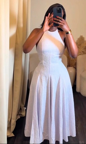 Zara white lilac halter dress - zara,