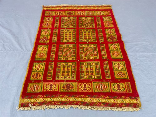 3x4 bold red afghan - afghan, garden
