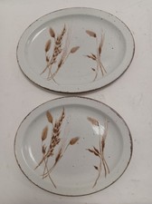 Midwinter Stonehenge Wild Oats Oval Plates Set of 2 Vintage 1970s