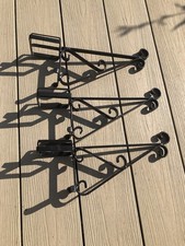Ornate Hanging Basket Brackets for Concrete Fence Posts (Set of 3)