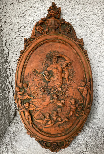 Angel flora oval plaque - angel,