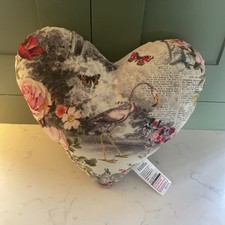 GEORGE ASDA HOME HEART SHAPED CUSHION PILLOW FLAMINGOS DECOR STUNNING & RARE