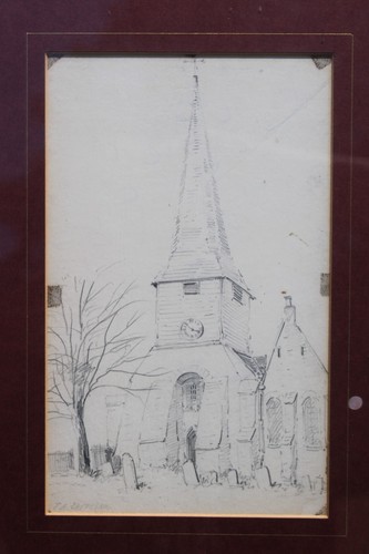 Antique pencil sketch eltham - antique,