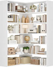 Corner Bookcase 190cm 6 Tier L