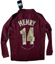 THIERRY HENRY Hand Signed OFFICIAL RETRO FC Arsenal NIKE Football Shirt RARE*COA