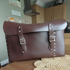 BRITISH NATIONAL RAILWAY Saddle Leather Briefcase / Messenger Bag - H.FINE & SON