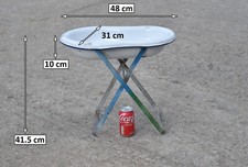 Vintage old small baby bath old enamel bath enamel sink with stand - FREE POSTAG