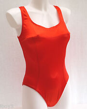 80's VINTAGE SHINY RED BAYWATCH STYLE LADIES SWIMMING COSTUME SWIMSUIT UK14 NEW